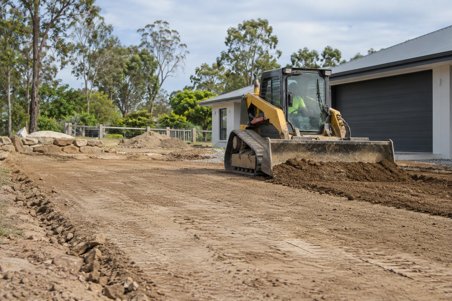Illustrative driveway preparation in a Brisbane setting