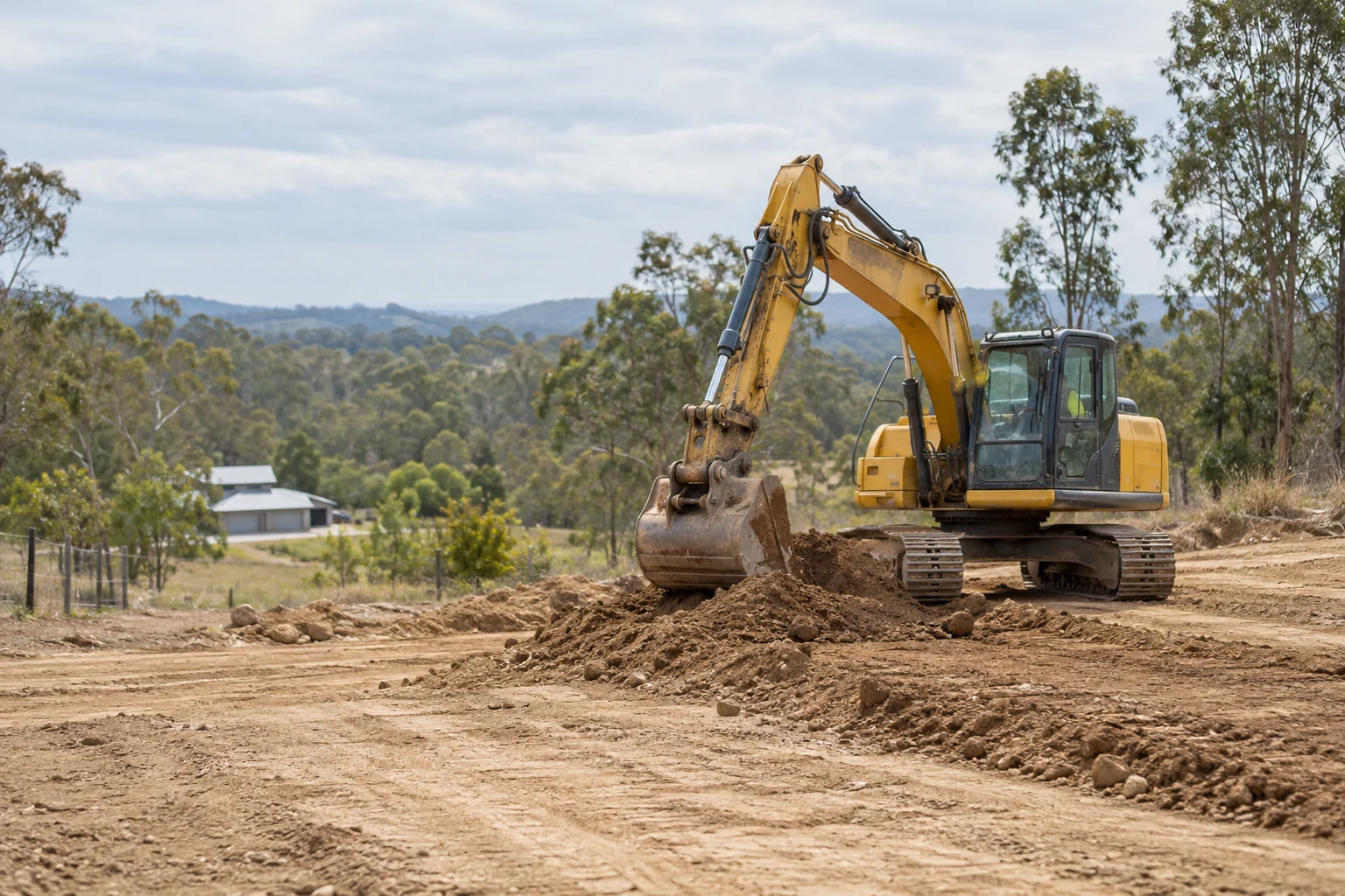 Illustrative rural excavation in a Brisbane setting