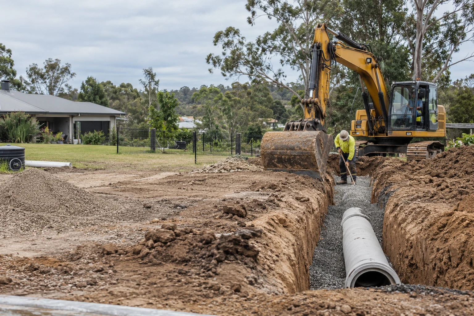 Illustrative stormwater drainage in a Brisbane setting